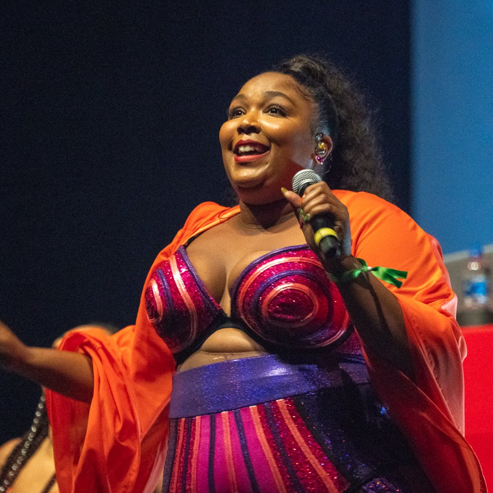 Lizzo performing in 2018