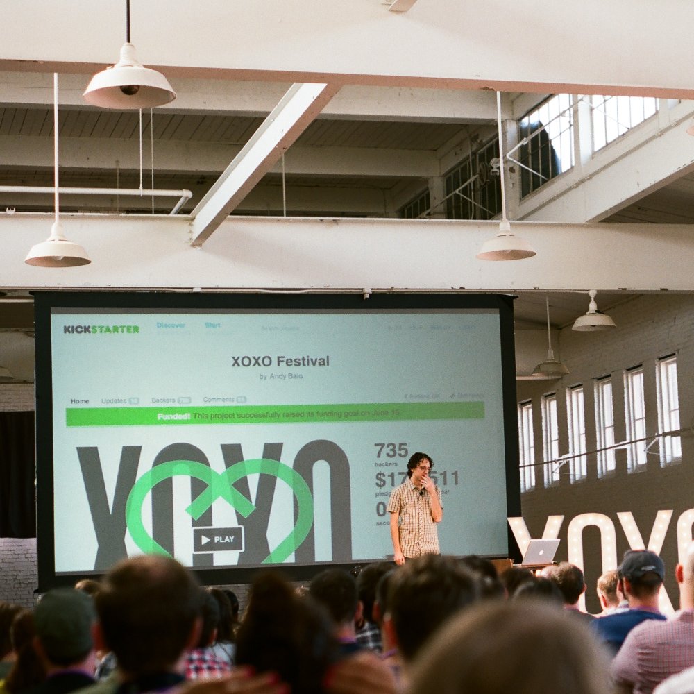 Andy Baio on stage at XOXO 2012